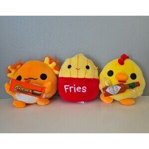 Zuru Snackles Reeses Tabasco Squishmallows Fries Set 3 Stuffed Plush Food Toys